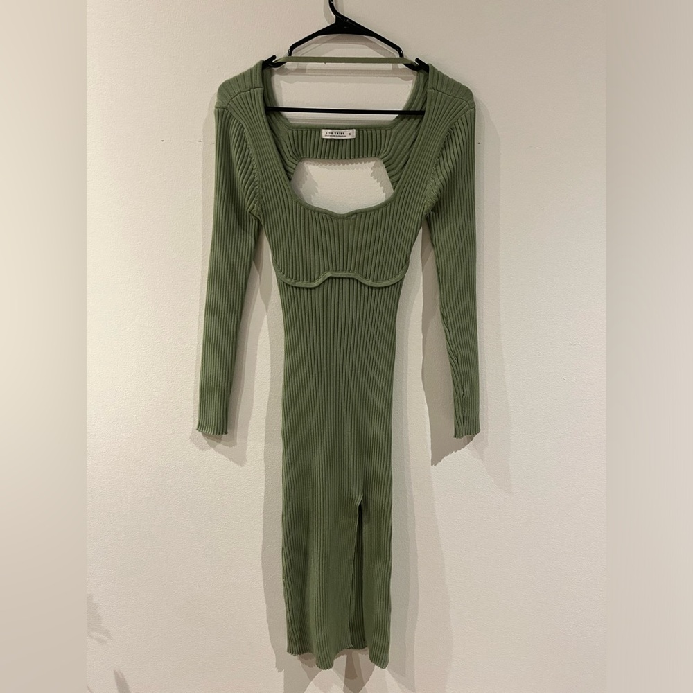 Shop 12th tribe olive green dress